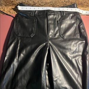 Tinseltown Sleek Black Faux Leather Trousers